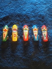 Vintage Japan Tin Miniature Toy Race Cars  5 Lot