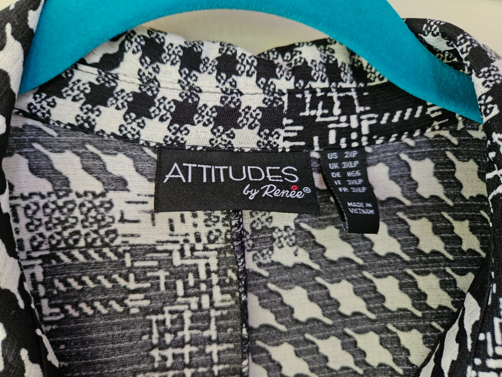 Attitudes By Renee Black Patchwork Duster Dress ~… - image 2