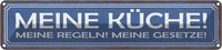 Blechschild 10X46 Cm Meine KüChe Regeln Gesetze Kochen Essen Deko Geschenk Metal