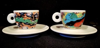 MITTERTEICH ILLY COLLECTION SET OF 6 ESPRESSO CUPS AND SAUCERS