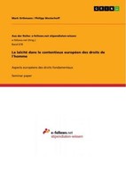 La LaïCité Dans Le Contentieux EuropéEn Des Droits De L'homme Mark Orthmann