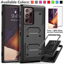 For Samsung Galaxy Note 20 Ultra Case, Heavy Duty Shockproof with Tempered Glass