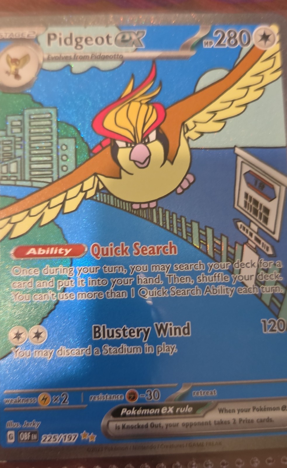 Pidgeot ex 225/197 SV03: Obsidian Flames Holo