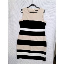 Tommy Hilfiger Sleeveless Sheath Dress Colorblock Stripe Size 16