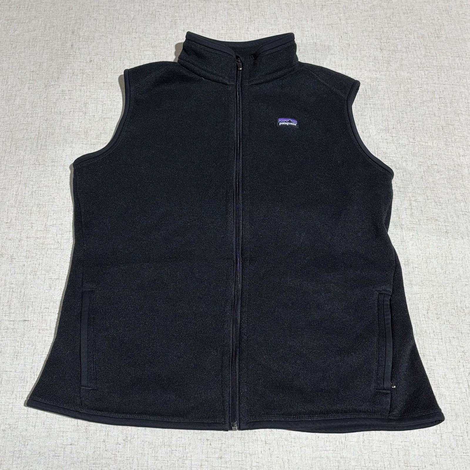 Patagonia Womens XL Black Full Zip Fleece Vest Outdoor Hiking