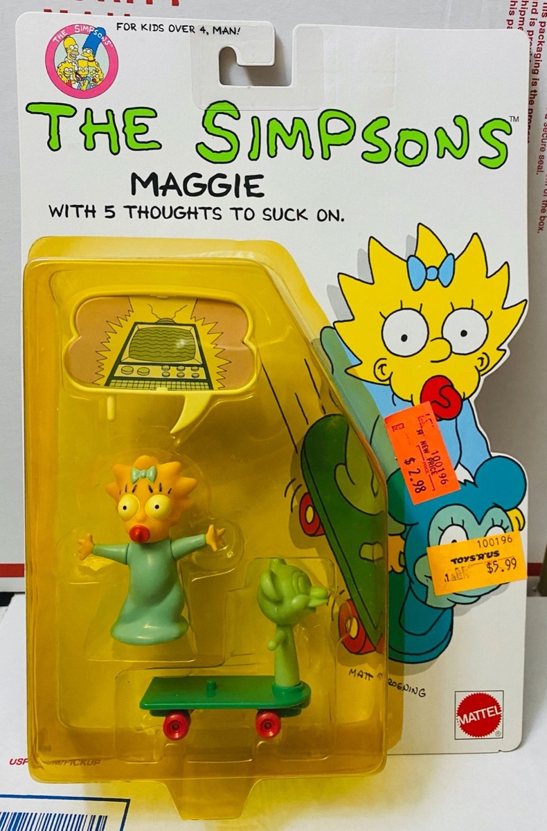 Mattel 1990 The Simpsons Maggie Simpson Figure with 5 thoughts to