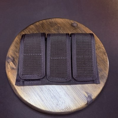OUTBAGS Triple Magazine Pouch Black Nylon USA Made 9mm, 40 S&W, 45 ACP.