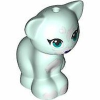 Lego Minifigur ZubehöR Licht Aqua Cat, Freunde / Elfen, Sitzender