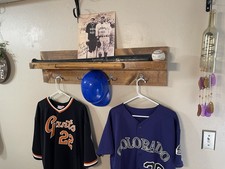 NEW Baseball Bat Coat Rack w/ Shelf, Towel Rack Entryway/Key Organizer w/ Hooks!