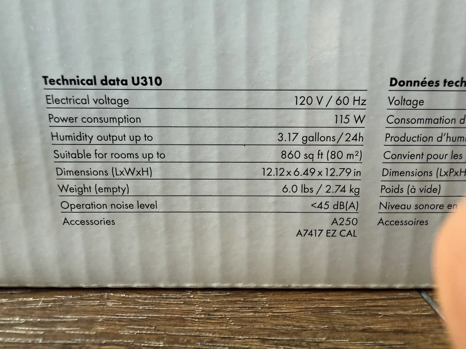 Humidificador ultrasónico de niebla cálida silencioso para habitación grande BONECO U310 Foto 3 de 4