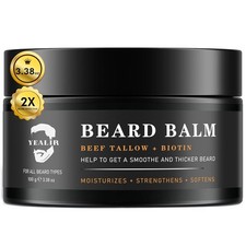 Beef Tallow Beard Balm for Men - Smoothing, Moisturizing  Softening Coarse, Dry