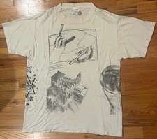 VTG 80s/90s MC Escher Shirt 1989 Single Stitch Double Sided Adult Large USA Made