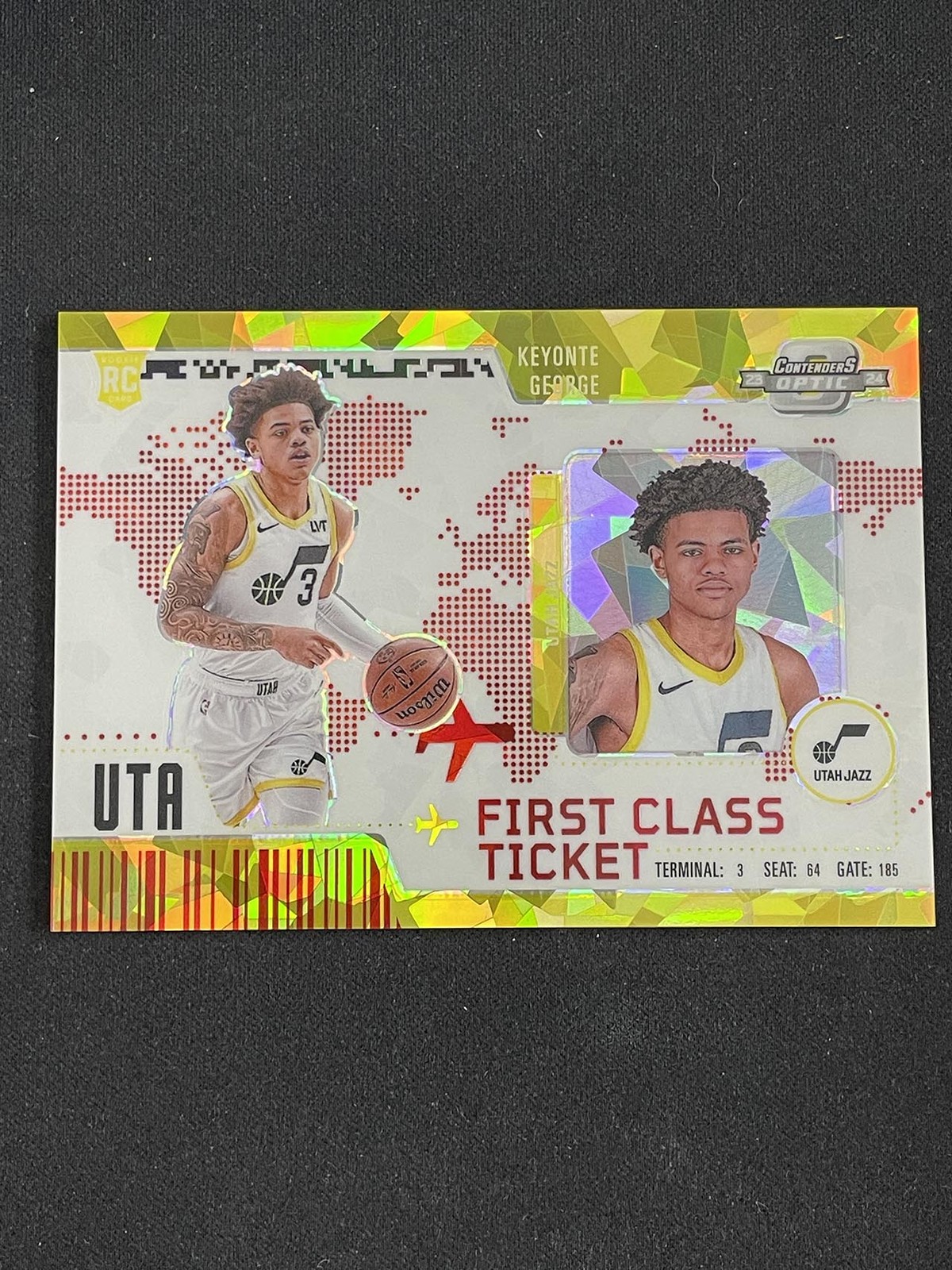 Keyonte George 2023-24 Contenders Optic First Class Ticket Red Ice 103/175 RC #6