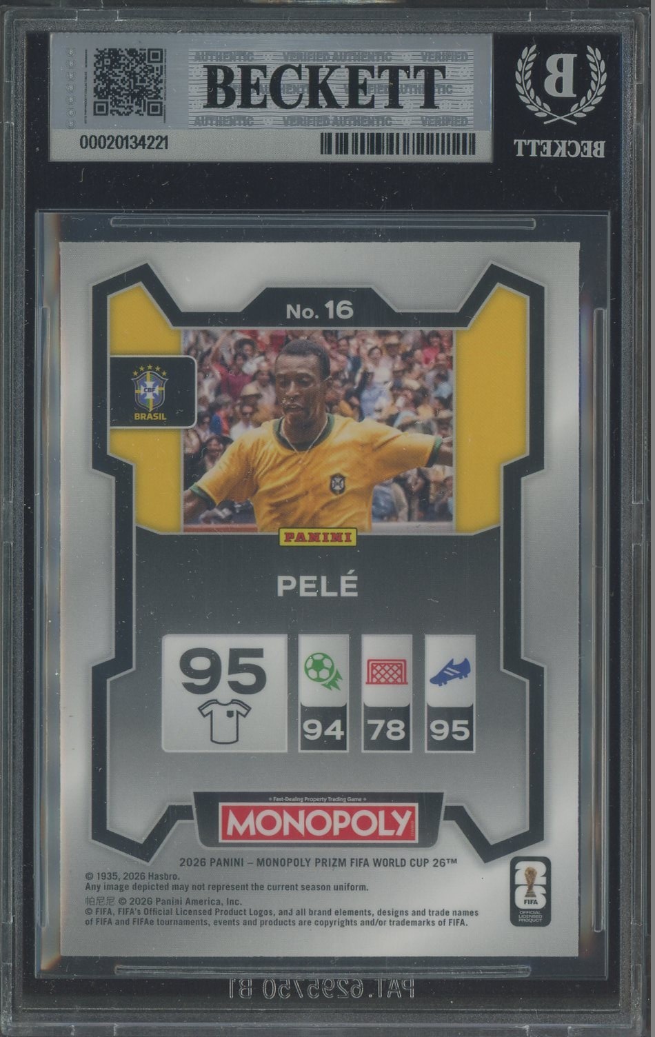 2026 Prizm World Cup Pele Aftermarket Sticker Auto BGS Auth view 2