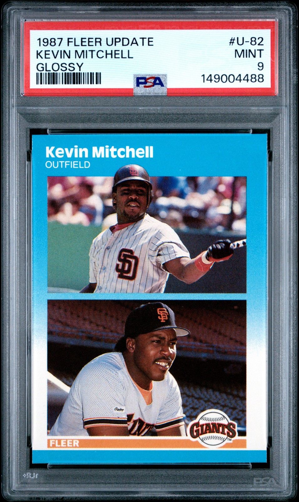 1987 FLEER UPDATE GLOSSY #U-82 KEVIN MITCHELL PSA 9