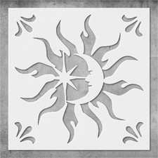 Sun Moon Stars Design Wall Art Reusable Plastic Stencil - StencilAir