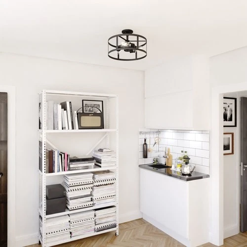 Vaxcel Lighting C0266 Akron 3 Light 15"W Semi-Flush Drum Ceiling - Bronze - Picture 8 of 12