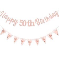 50th Birthday Banner Women, Happy50th Birthday Banners 50th Birthday Decorati...