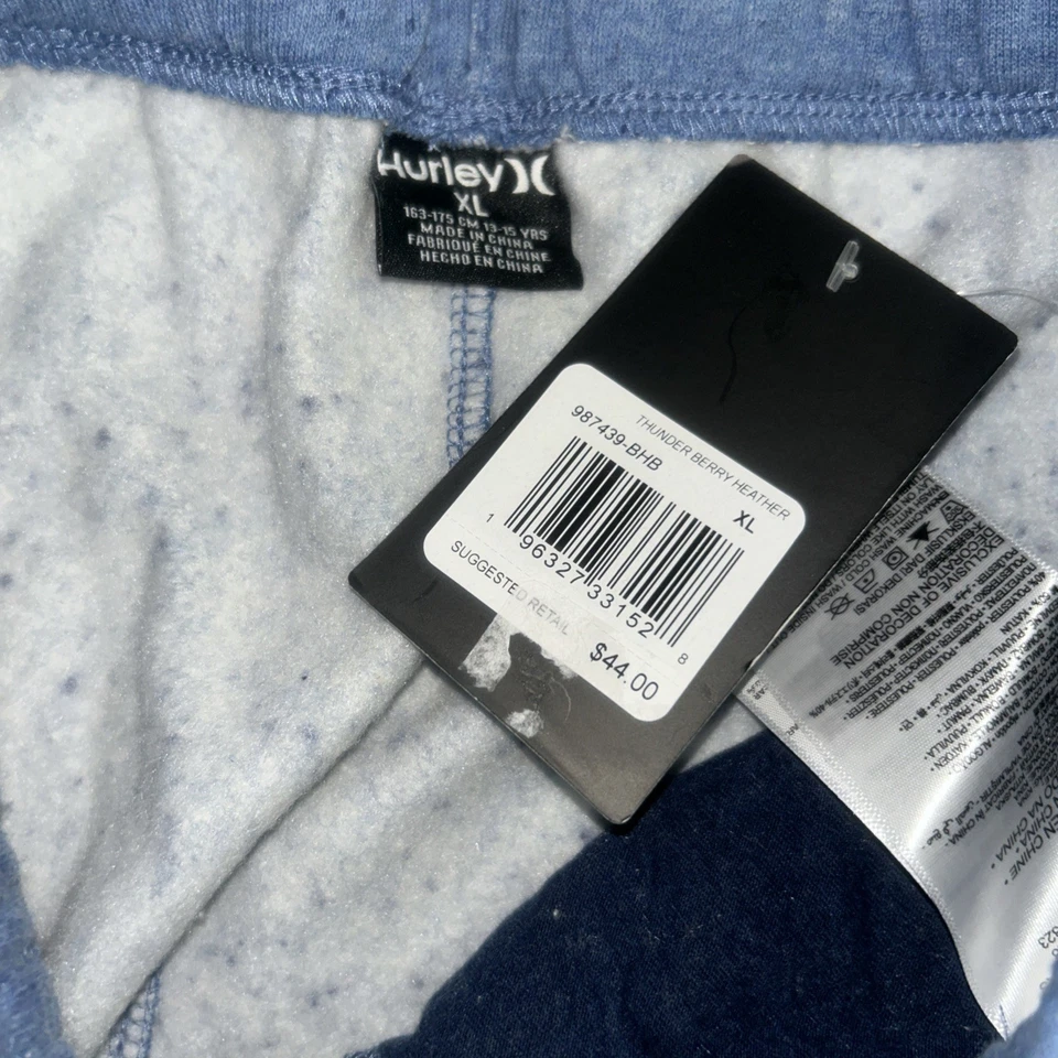 Hurley Boy's Youth Fleece Joggers Sweatpants XL Thunder Berry Heather Colorblock - Image 3 of 4