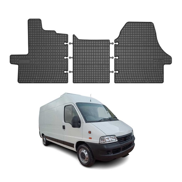 Omac Gummi FußMatten FüR Fiat Ducato 2006-2011 Automatten Gummi Tpe Schwarz 3Tlg-image