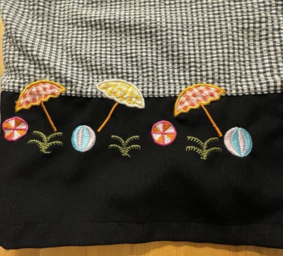 Women s Sz 1X Gingham Button Up Top beach appliqués Vtg. 80 s Casual Cottage