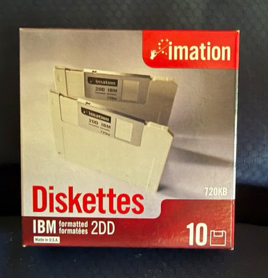 Imation Diskettes 2DD IBM Formatted 720KB Standard Size 10 Pack MPN 12882