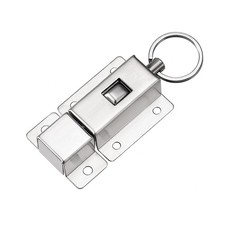 Door Barrel Bolt, Stainless Steel Ring-Pull Spring Loaded Auto Sliding Lock