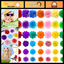 84 Pcs Dog Collar Flower Bow Accessories - Multi Color Pet Charms Bow Ties