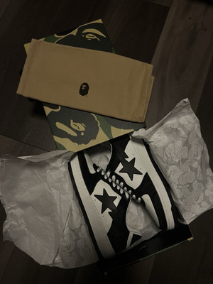 A Bathing Ape BAPE Sta Black Calf Hair   Gr. 46 US 12