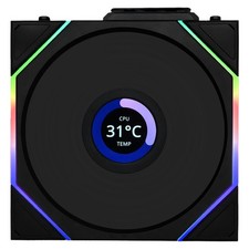 Lian-Li UNI FAN TL Wireless 1.6" LCD 120mm ARGB Case Fan, Black