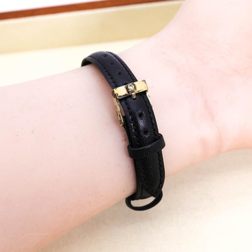 Omega DeVille Quartz Wristwatch Leather Strap 2.5x2.0x0.5 cm Gold/Black - Afbeelding 4 van 10