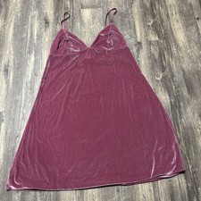 Victoria's Secret Large Velvet Slip Dress Pink Chemise Nightgown