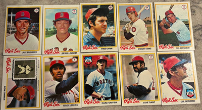 Topps 1978 Topps Boston Red Sox Team Lot - 10 Cards Fred Lynn Fergie Jenkins