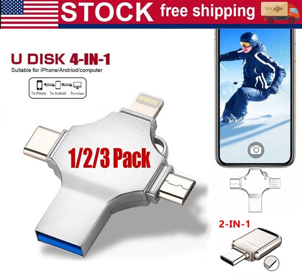 Unidad Flash USB 3.0 128 GB Tipo C Memoria Foto Stick para iPhone Android iPad Lote