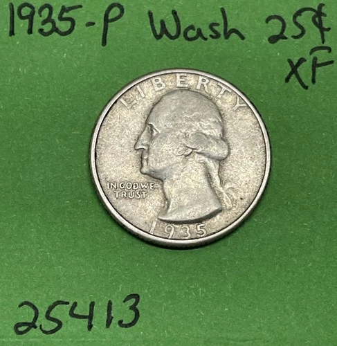 1935-P Washington Quarter Xf Extra Fine 90% Silver See Pics