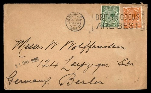 Mayfairstamps Great Britain 1925 London to Berlin British Goods Are Best Cover a