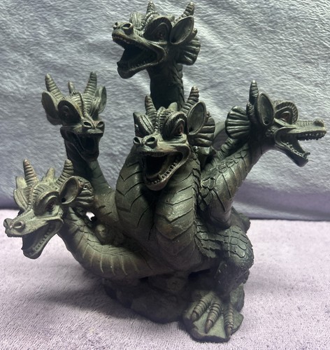SMOKE BREATHING 5 HEADED DRAGON INCENSE BURNER - 8-1/2" TALL