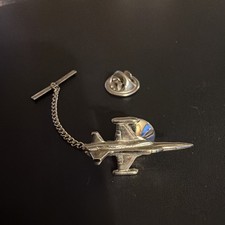 Vintage Fighter Jet Tie Tack Or Lapel Pin Silver Tone Military Aviation