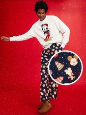 OLD NAVY Men Holidays Flannel Pajama Pants Disney Cookies Party S Med Or Large