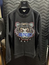 Kenzo Paris Black Tiger Icon Crewneck Sweatshirt / Men Size Slim-Fit XL.