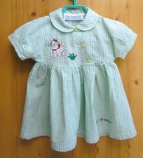 gr&uuml;nes Vichy Kleid 3 Monate CLAYEUX mit Stickerei MARIE / Disney LES ARISTOCHATS