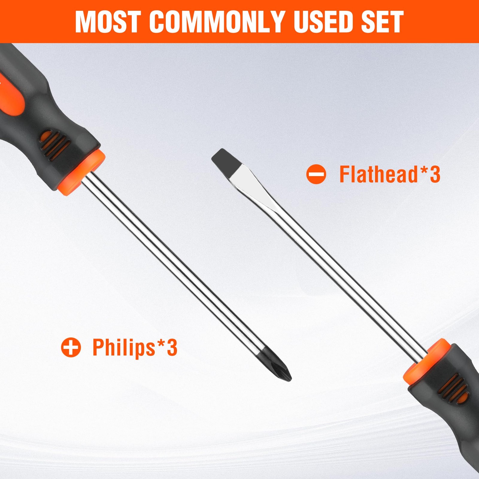ValueMax 6-Piece Magnetic Screwdriver Set, 3 Phillips and 3 Flat Tip Screwdri...