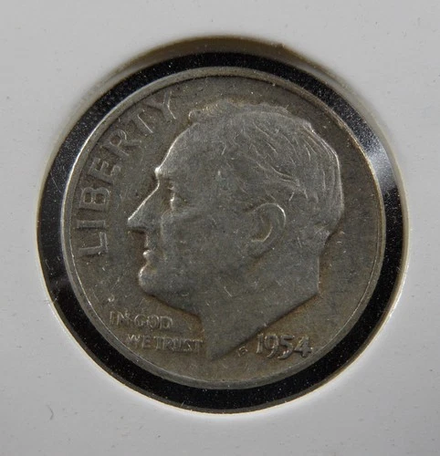 1954 Roosevelt Dime 90% Silver Nice Detail