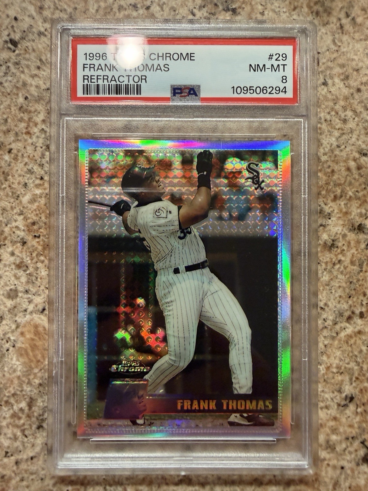 1996 Topps Chrome #29 Frank Thomas Refractor  PSA 8 NM-MT