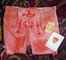 Traditional Lederhosen Country Maddox smooth leather light orange approx. size 34/36 New