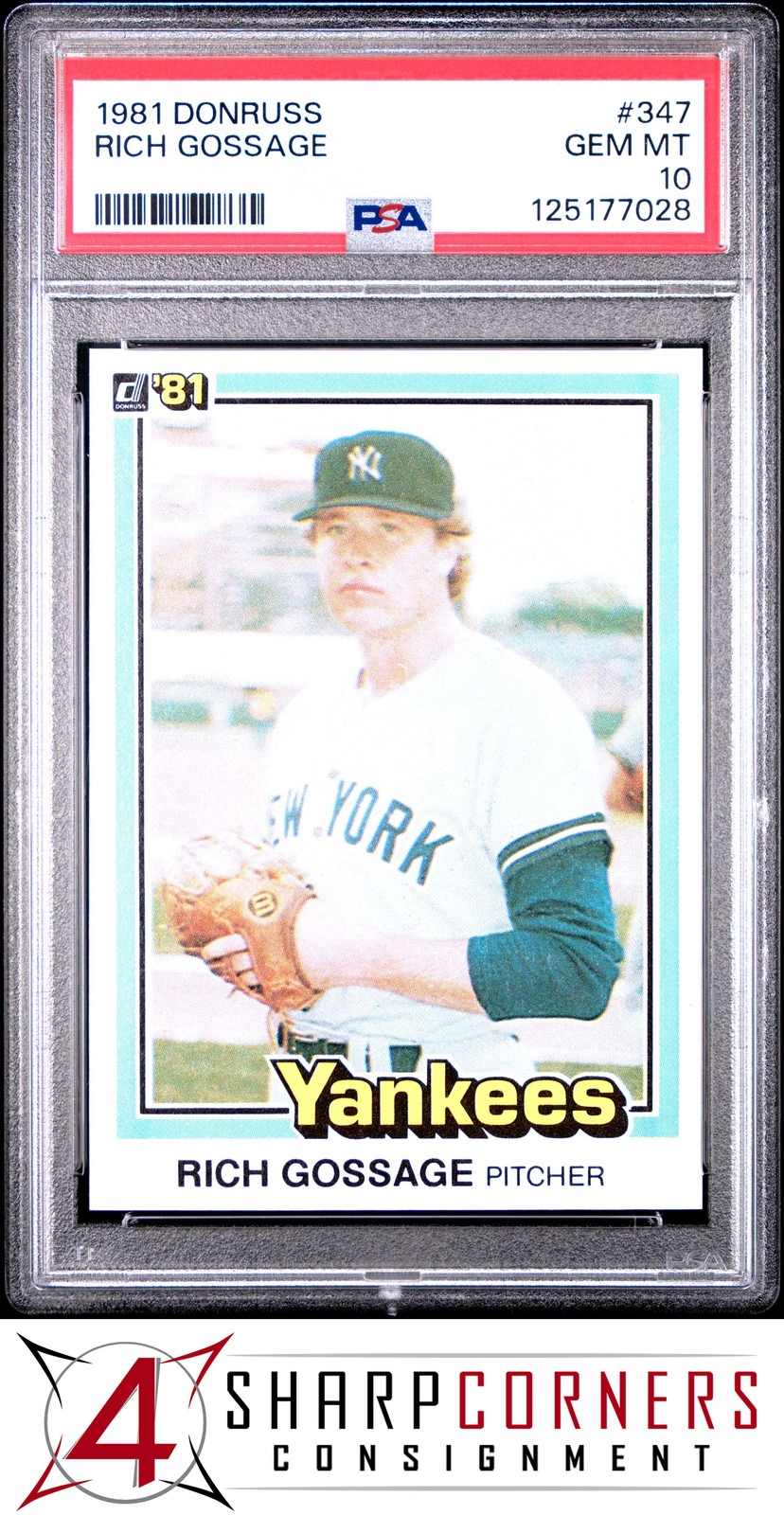 1981 DONRUSS #347 RICH GOOSE GOSSAGE YANKEES HOF PSA 10