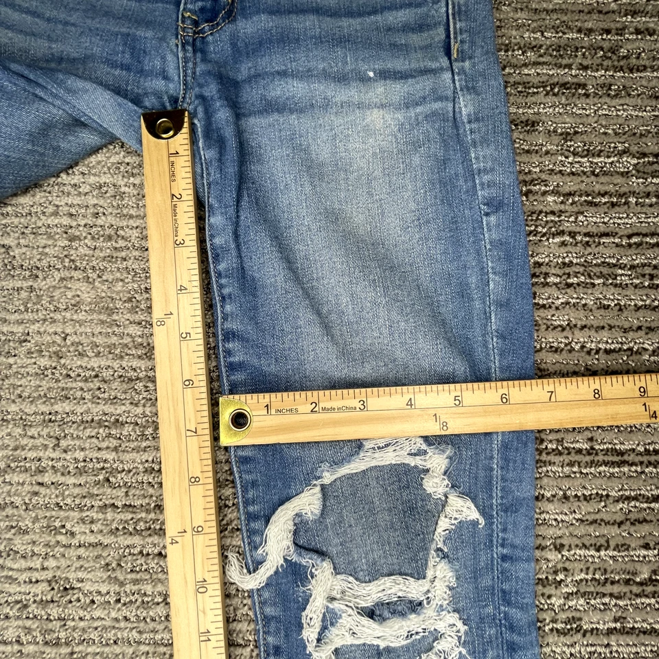 Jeans American Eagle tamanho 2 feminino cintura alta azul angústia - Imagem 4 de 4