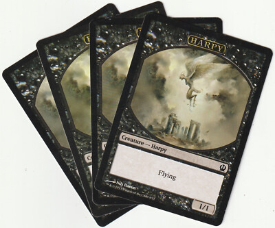   4 MAGIC The Gathering HARPY Black Creature Token MTG PLAYSET THS/EN 2013
