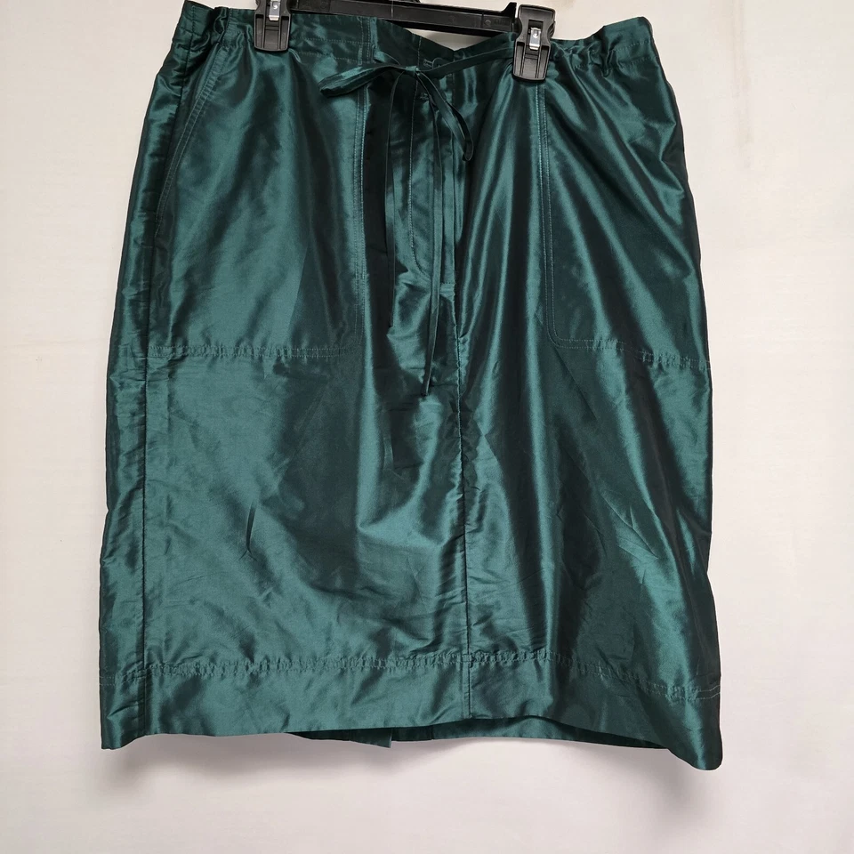 Tibi Skirt Tibi Cargo Skirt Taffeta Penna Dark Blue/Green Sz. 12 Y2K 2000's - Image 2 of 3