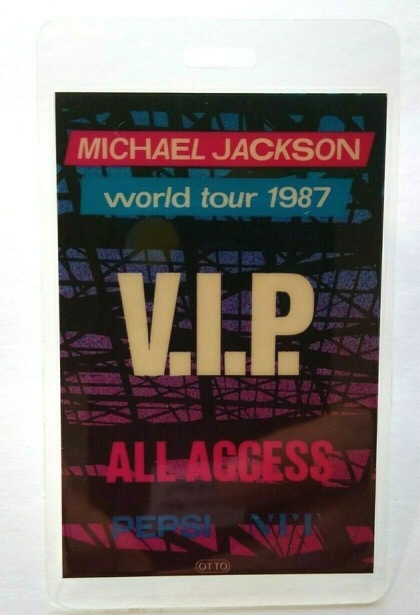 Michael Jackson Bad Backstage Pass Original 1987 VIP Concert World Tour Pepsi